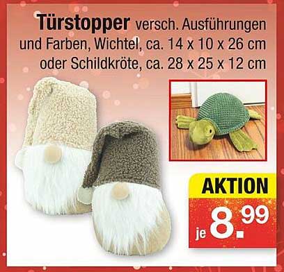 Türstopper versch. Ausführungen und Farben, Wichtel, Schildkröte