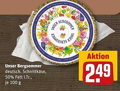 Unser Bergsommer - deutsche Schnittkäse, 50% Fett i.Tr., je 100 g