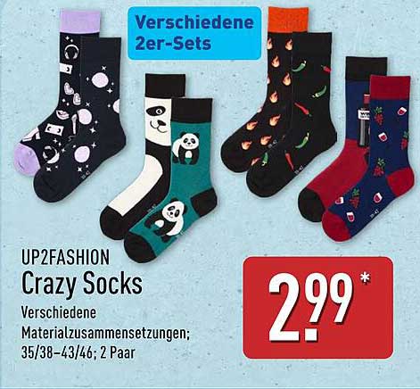 UP2FASHION Crazy Socks - 2 Paar für nur 2,99 €