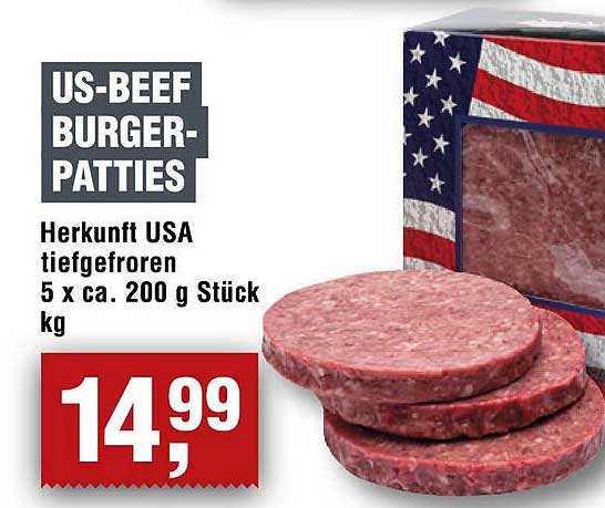 US-Beef Burger-Patties 5 x ca. 200 g