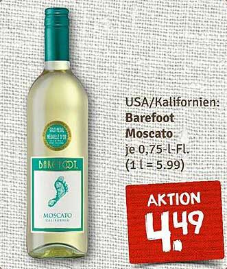 USA/Kalifornien: Barefoot Moscato je 0,75 L- FL