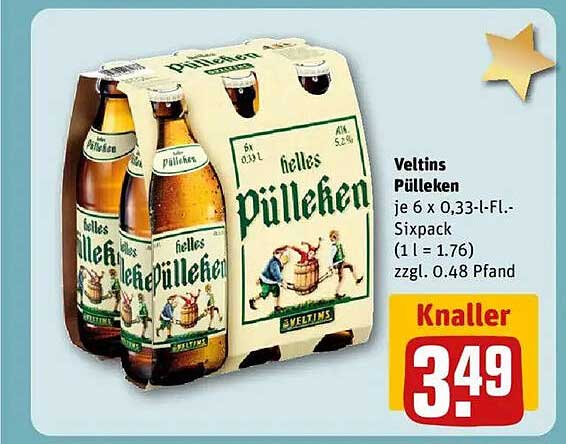 Veltins Pülleken je 6 x 0,33-l-Fl.-Sixpack