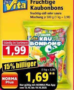 Vita Fruchtige Kaubonbons – Süß oder Saures Geschmackserlebnis