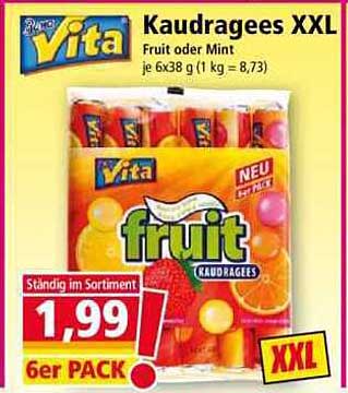 Vita Kaudragees XXL - Fruit oder Mint