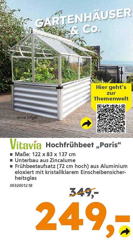 Vitavia Hochfrühbeet „Paris“