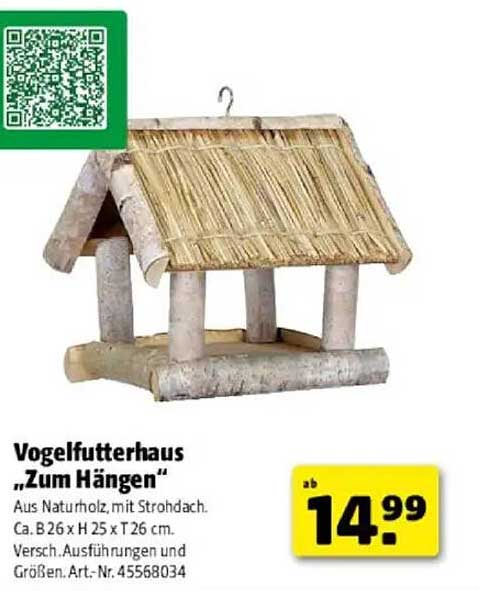 Vogelfutterhaus „Zum Hängen“