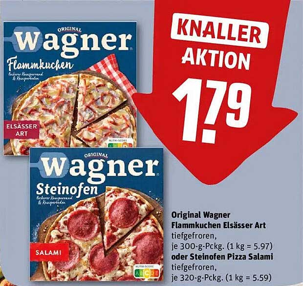 Wagner Flammkuchen Elsässer Art oder Steinofen Pizza Salami - Knaller Aktion
