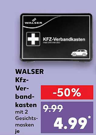 WALSER Kfz-Verbandkasten mit 2 Gesichtsmasken
