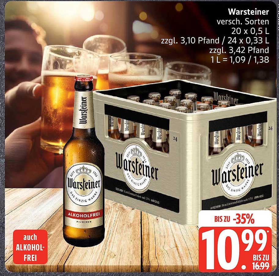 Warsteiner Bier – Verschiedene Sorten im 20er Kasten
