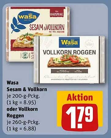 Wasa Sesam & Vollkorn oder Vollkorn Roggen – die perfekte Knabberei