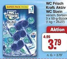 WC Frisch Kraft Aktiv WC Stein 3 x 50-g Stück, verschiedene Sorten