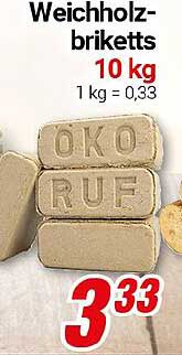 Weichholz-Briketts 10 kg
