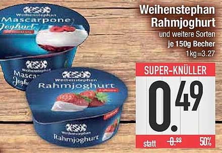 Weihenstephan Rahmjoghurt und weitere Sorten