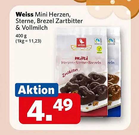 Weiss Mini Herzen, Sterne, Brezel Zartbitter & Vollmilch 400 g