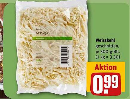 Weißkohl geschnitten, je 300-g-Btl.