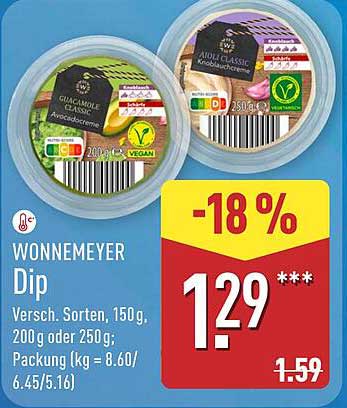 WONNEMEYER Dip – Verschiedene Sorten 150g, 200g oder 250g