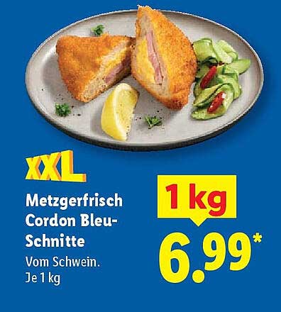 XXL Metzgerfrisch Cordon Bleu-Schnitte vom Schwein, je 1 kg