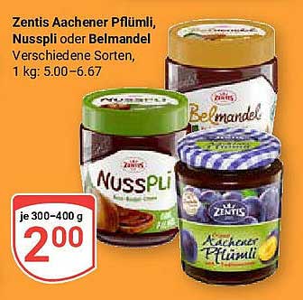 Zentis Aachener Pflümli, Nusspli oder Belmandel - 300g bis 400g