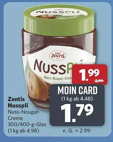 Zentis Nusspli Nus-Nougat-Creme 300/400-g-Glas