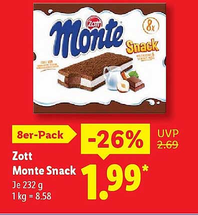 Zott Monte Snack 8er-Pack