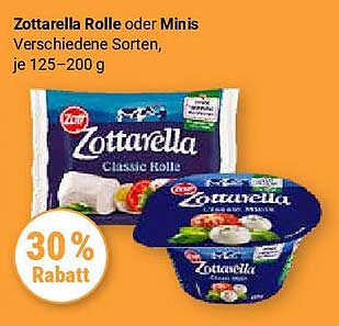 Zottarella Rolle oder Minis - 30% Rabatt