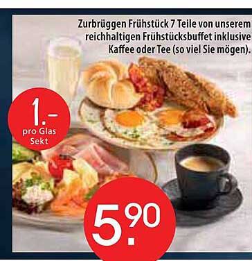 Zurbrüggen Frühstück 7 Teile vom reichhaltigen Frühstücksbuffet inklusive Kaffee oder Tee