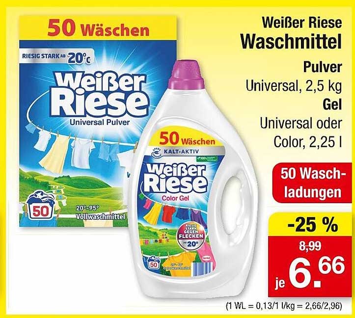 Spee Oder Weißer Riese Waschmittel Pulver Oder Gel 50-Wl-Packung ...