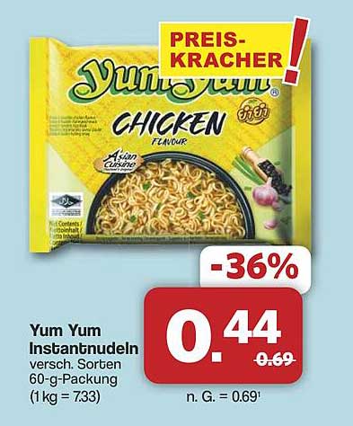 Stilvolle Yum Yum Gelb Bildnull