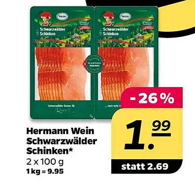 Hermann Wein Schwarzwälder Schinken* 2 x 100 g