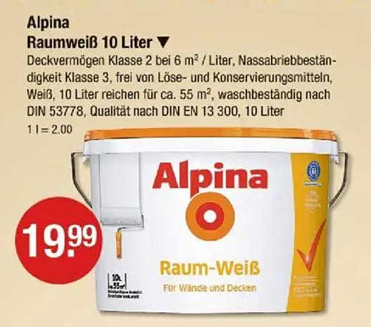 Alpina Raumweiß 10 Liter