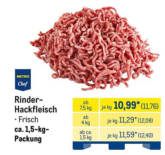 Rinder-Hackfleisch · Frisch Ca. 1,5-Kg-Packung Angebot bei METRO ...
