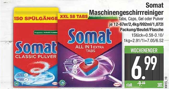 Somat Maschinen Geschirrreiniger Tabs, Caps, Gel oder Pulver