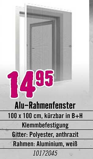 Alu-Rahmenfenster 100 x 100 cm, kürzbar in B+H