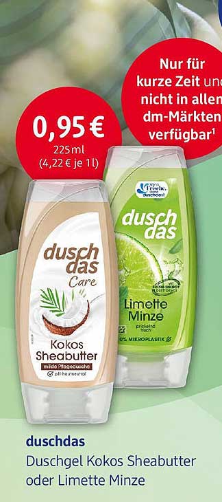 duschdas Duschgel Kokos Shea Butter oder Limette Minze