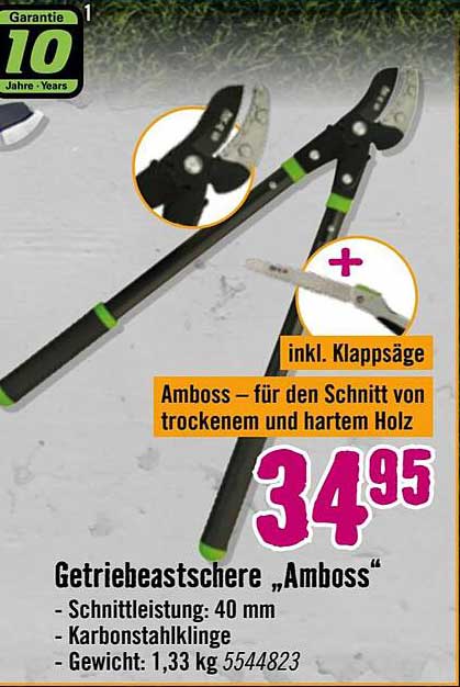 Getriebeastschere „Amboss“ – Für den Schnitt von trockenem und hartem Holz