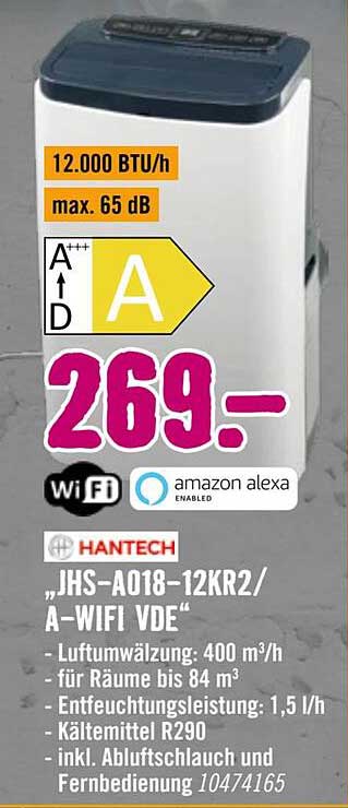 HANTECH Klimagerät JHS-A018-12KR2/A-WIFI VDE