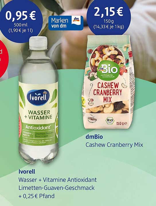 Ivorell Wasser + Vitamin Antioxidant Limetten-Guaven-Geschmack
