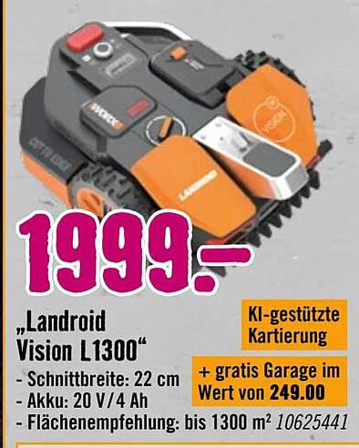 Landroid Vision L1300 – KI-gestützte Rasenpflege
