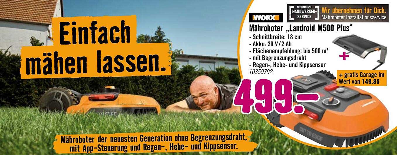 Mähroboter „Landroid M500 Plus“ mit gratis Garage
