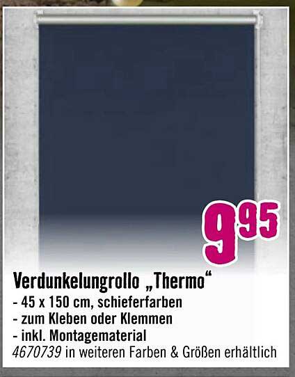 Verdunkelungsrollo "Thermo" 45 x 150 cm - Schieferfarben