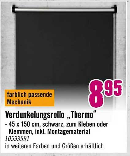 Verdunkelungsrollo "Thermo" - 45 x 150 cm, schwarz