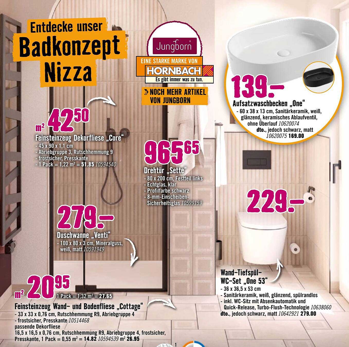 Wand-Tiefspül-WC-Set 'One 53'