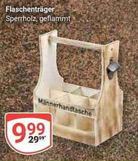 Flaschenträger Sperrholz, geflammt Männerhandtasche