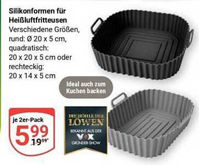 Silikonformen für Heißluftfritteusen