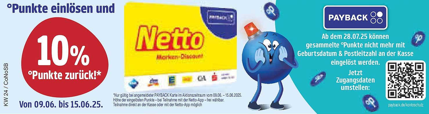 10% Punkte zurück bei Netto Marken-Discount vom 09.06. bis 15.06.2025