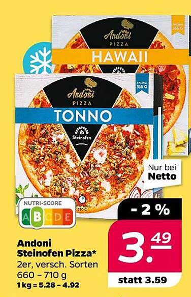 Andoni Steinofen Pizza – 2er Pack, verschiedene Sorten