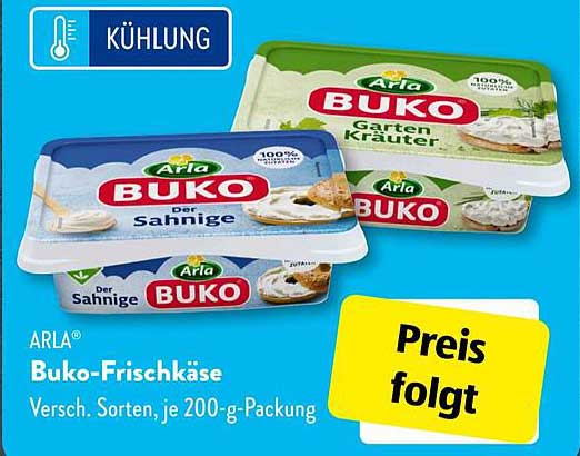 ARLA Buko-Frischkäse - verschiedene Sorten, je 200-g-Packung