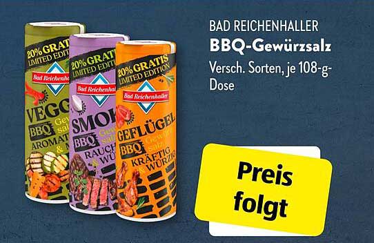 BAD REICHENHALLER BBQ-Gewürzsalz Verschiedene Sorten, je 108-g-Dose