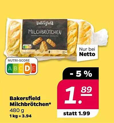 Bakersfield Milchbrötchen* 480 g