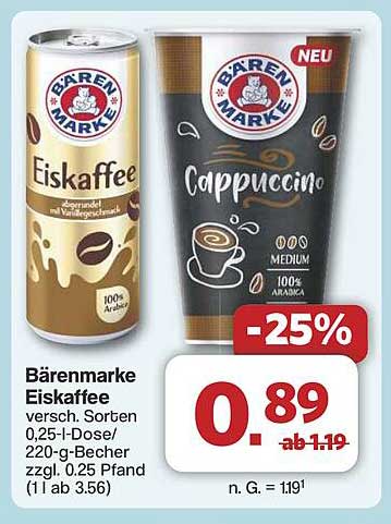 Bärenmarke Eiskaffee und Cappuccino - Erfrischung pur!